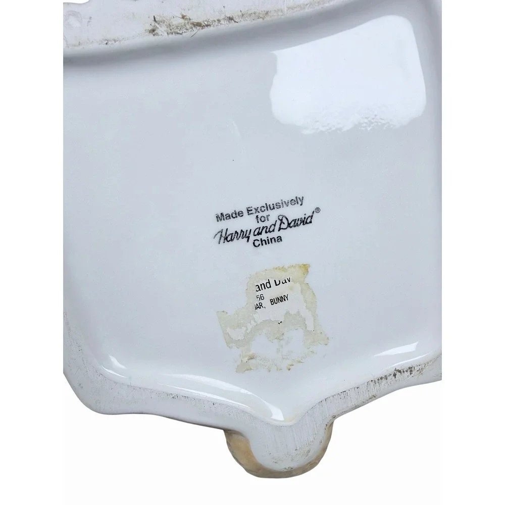 Harry & David Easter Bunny Cookie Jar Floral Rabbit Ceramic Canister Spring